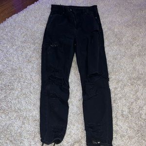 American eagle black ripped jeans